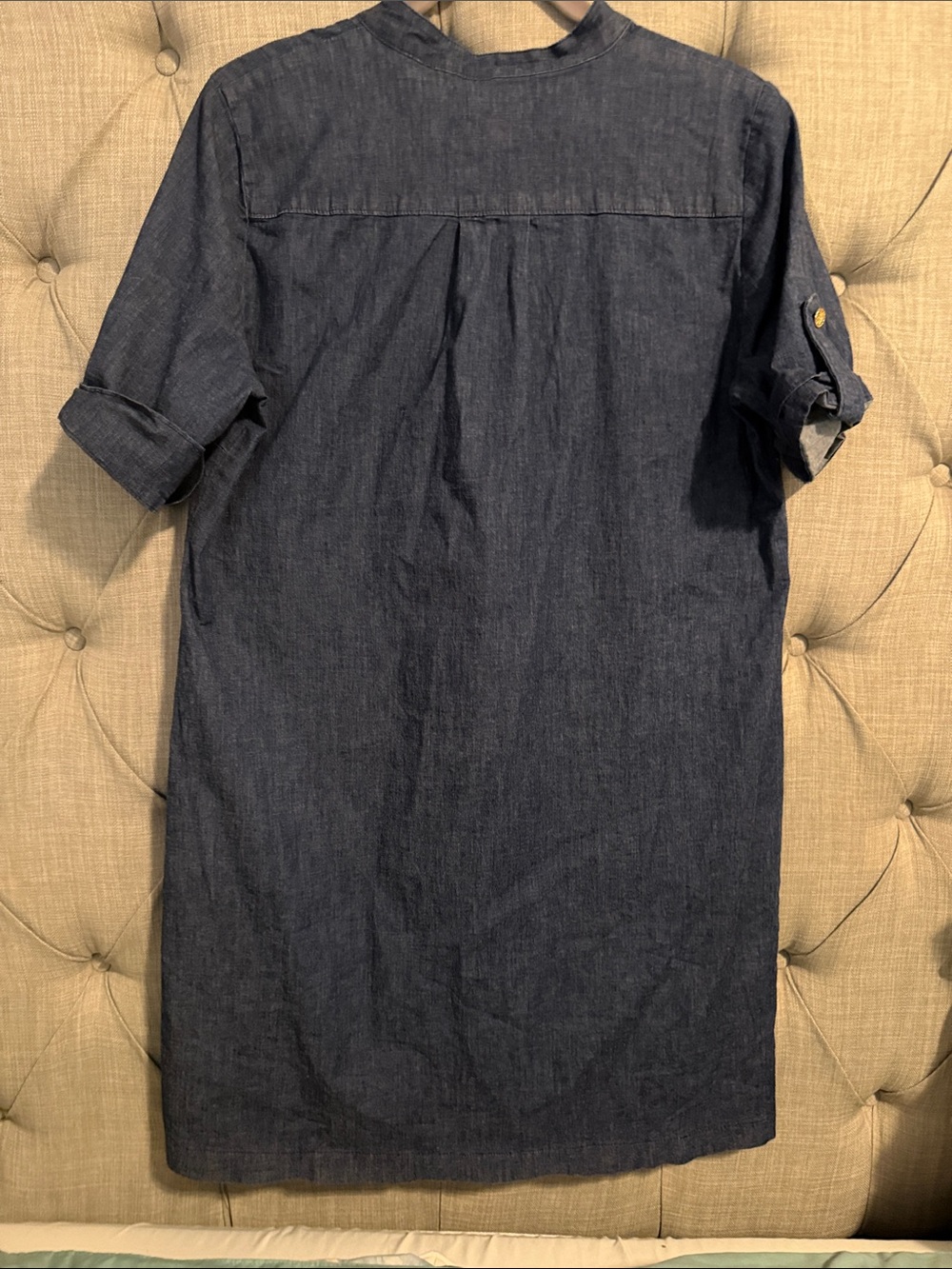 Anne Klein Navy Chambray Shirt Dress - Picture 4 of 4